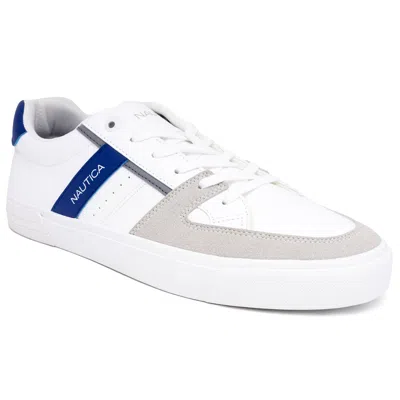 Nautica Mens Logo Lace-up Sneaker In White