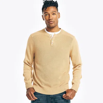 Nautica Mens Long-sleeve Henley Sweater In Multi