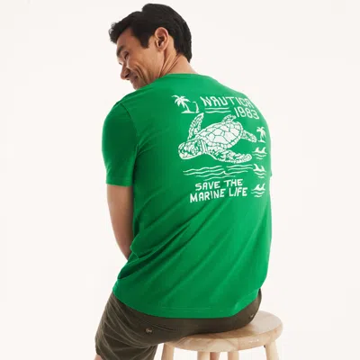 Nautica Mens Marine Life Graphic T-shirt In Multi