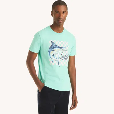 Nautica Mens Marlin Graphic T-shirt In Blue