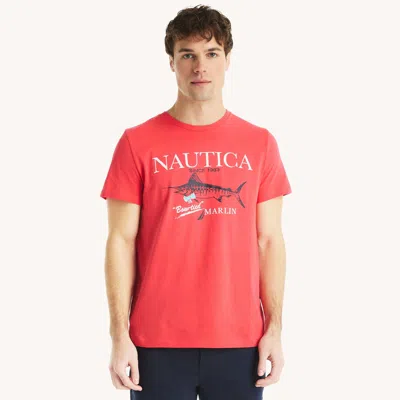 Nautica Mens Marlin Graphic T-shirt In Multi