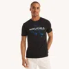 Nautica Mens Modern Maritime Graphic T-shirt In Black