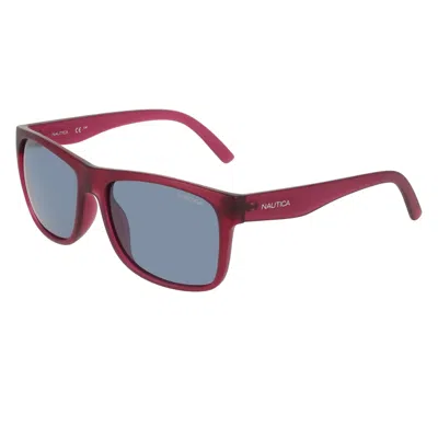 Nautica Mens Modified Rectangle Sunglasses In Burgundy
