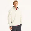 Nautica Mens Nautex Fleece Mock-neck Pullover In White