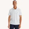 Nautica Mens Navtech Classic Fit Printed Golf Polo In White