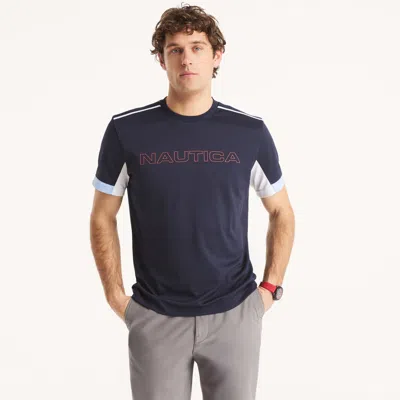 Nautica Mens Navtech Colorblock Crewneck T-shirt In Multi