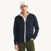 Nautica Mens Navtech Mock-neck Full-zip Sweater In Blue