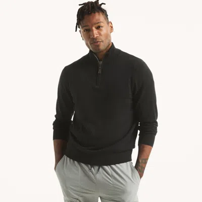 Nautica Mens Navtech Quarter-zip Sweater In Black