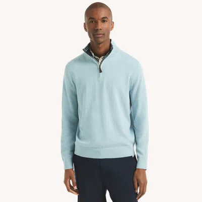Nautica Mens Navtech Quarter-zip Sweater In Blue