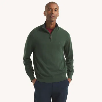 Nautica Mens Navtech Quarter-zip Sweater In Green
