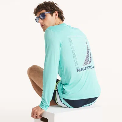 Nautica Mens Navtech Rash Guard Swim Shirt In Blue