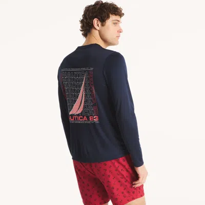 Nautica Mens Navtech Rash Guard Swim Shirt In Multi