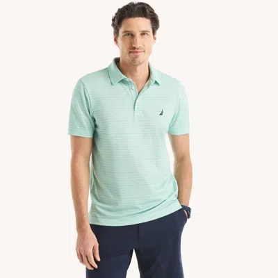 Nautica Mens Navtech Striped Classic Fit Polo In Blue