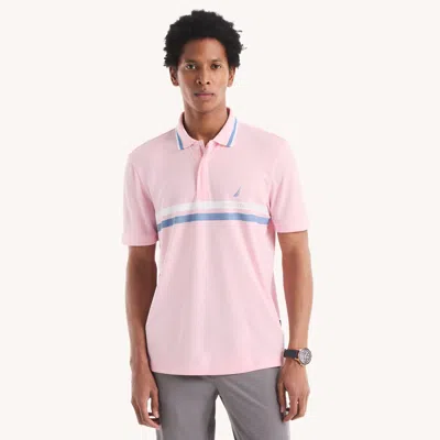 Nautica Mens Navtech Striped Classic Fit Polo In Pink