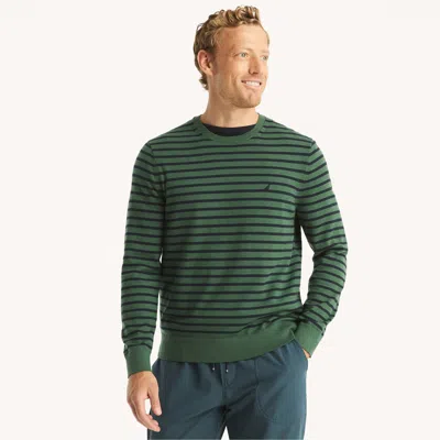 Nautica Mens Navtech Striped Crewneck Sweater In Green