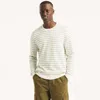 Nautica Mens Navtech Striped Crewneck Sweater In White