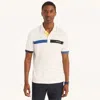 Nautica Mens Navtech Sustainably Crafted Classic Fit Colorblock Polo In White