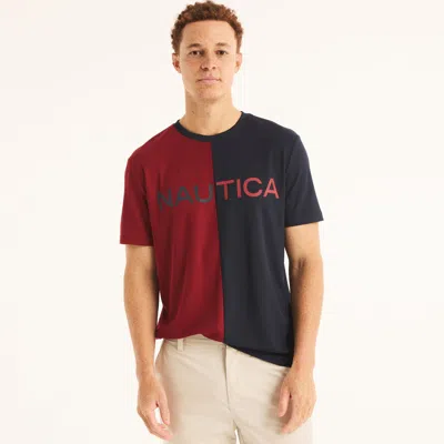 Nautica Mens Navtech Sustainably Crafted Crewneck Logo T-shirt In Red