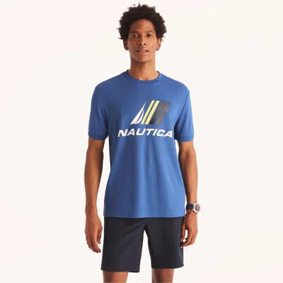 Nautica Mens Navtech Sustainably Crafted Logo T-shirt In Blue