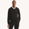 Nautica Mens Navtech V-neck Sweater In Black