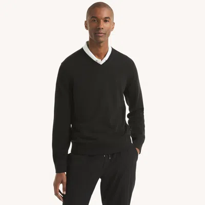 Nautica Mens Navtech V-neck Sweater In Black