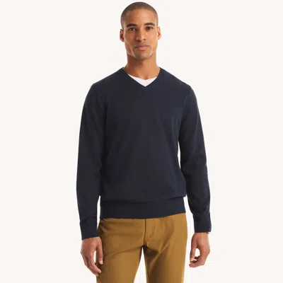 Nautica Mens Navtech V-neck Sweater In Blue