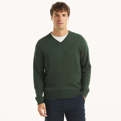 Nautica Mens Navtech V-neck Sweater In Green