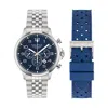 NAUTICA MENS NCT BLUE OCEAN STAINLESS STEEL CHRONOGRAPH WATCH