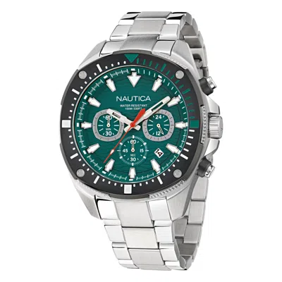 Nautica Mens Nct Blue Sail Chronograph Stainless Steel Watch In Metallic