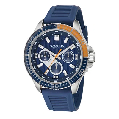 Nautica Mens Nct Windrose Wheat Fiber Watch In Blue