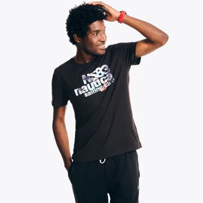 Nautica Mens Ns83 Sailing Graphic T-shirt In Black