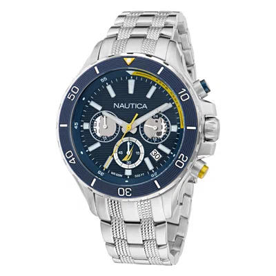 Nautica Mens Nst Chronograph Stainless Steel Watch In Silver