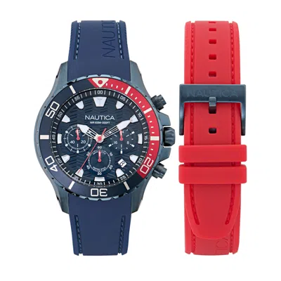 Nautica Mens Nst Silicone Watch Box Set In Multi