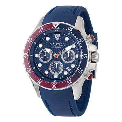 Nautica Mens Nst Stainless Steel And Silicone Watch Box Set In Blue