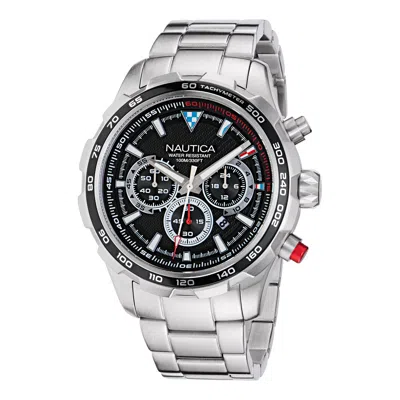 Nautica Mens Nst Stainless Steel Chronograph Watch In Black