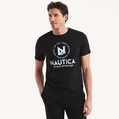 Nautica Mens Ocean Challenge Graphic T-shirt In Black