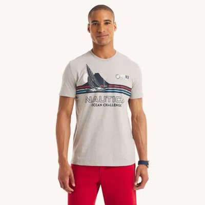 Nautica Mens Ocean Challenge Graphic T-shirt In Gray