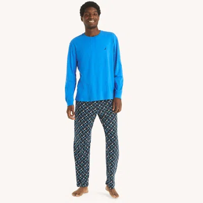 Nautica Mens Pajama Pant Set In Blue