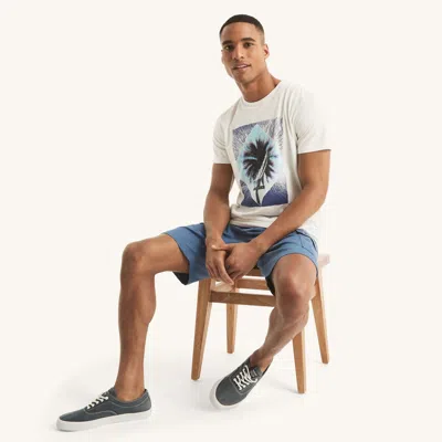 Nautica Mens Palm Trees Graphic T-shirt In White