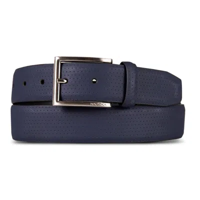Nautica Mens Perforated Leather Belt In Multi