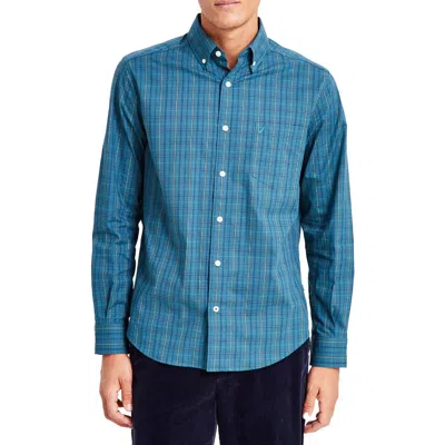 Nautica Mens Plaid Cotton Button-down Shirt In Multi