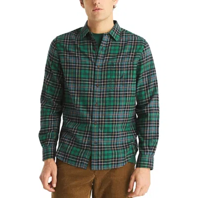 Nautica Mens Plaid Flannel Button-down Shirt In Blue