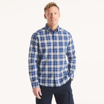 Nautica Mens Plaid Shirt In Blue