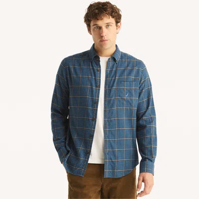 Nautica Mens Plaid Shirt In Delft