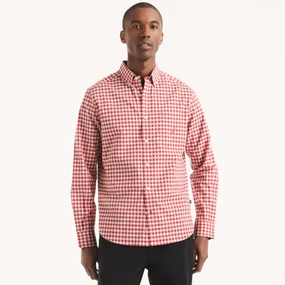 Nautica Mens Plaid Shirt In Pink