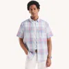 Nautica Mens Plaid Short-sleeve Shirt In Purple