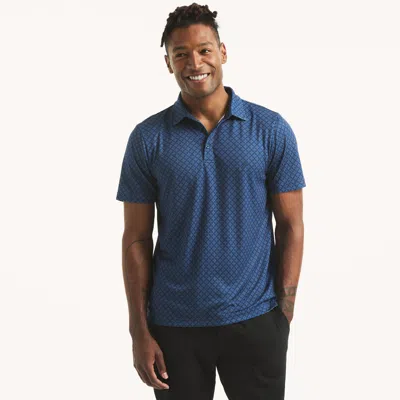 Nautica Mens Printed Golf Fit Polo In Blue