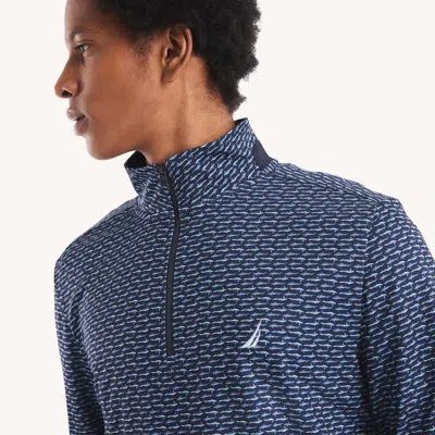 Nautica Mens Printed Half-zip Pullover In Multi