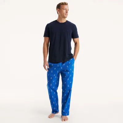 Nautica Mens Printed Pajama Pant Set In Blue