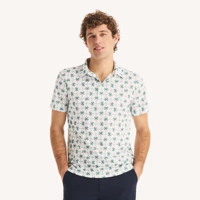 Nautica Mens Printed Performance Polo In White